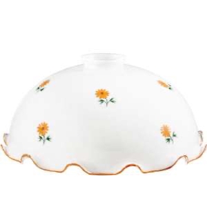 Serie NONNA VON ALLE von Alle von KOLARZ Leuchten Ersatzglas der Serie Nonna Kuppel orange mit Rüschen Durchmesser 36 cm 731.G95