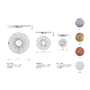 Deckenleuchten & Deckenlampen von KOLARZ Leuchten Wandleuchte / Deckenleuchte 100 cm BELLIS NoiDesign - Ausstellungsstück - PL BELL M/RA