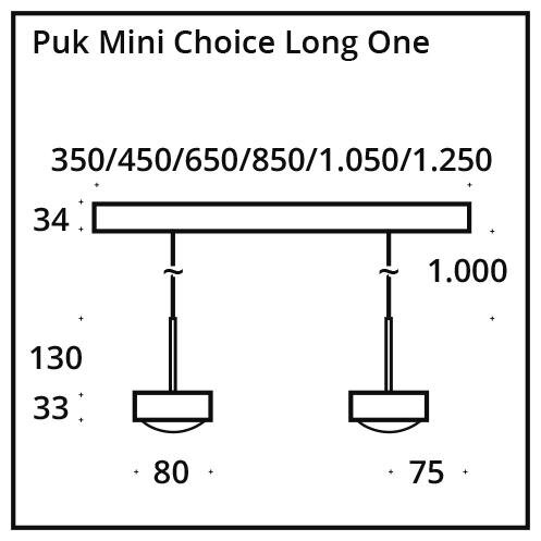 Puk Mini Choice Long One - LED / anthracite mat / chrome / 450 der Firma Top Light Leuchten
