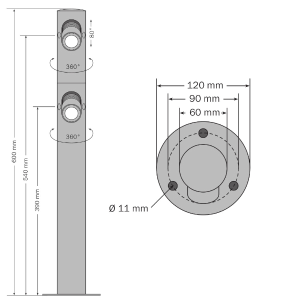 Borne d'éclairage LED twist der Firma dot-spot