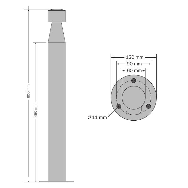Borne d'éclairage LED cone der Firma dot-spot