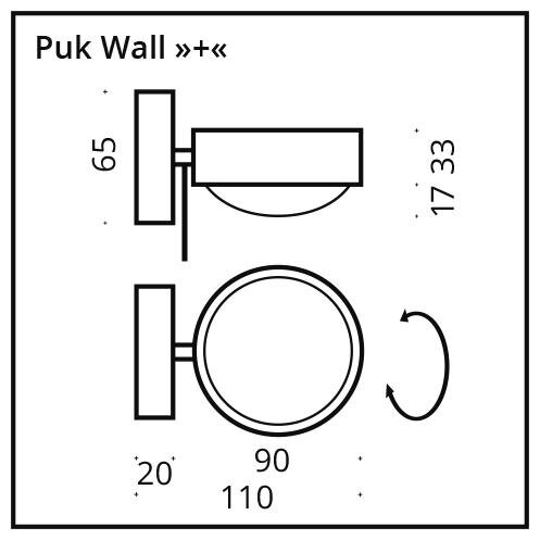 Puk Mini Wall Plus - LED / anthracite mat / chrome der Firma Top Light Leuchten