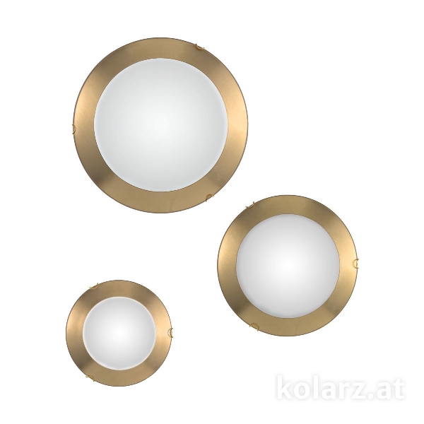 Plafonnier MOON, or 24K, feuille d’or D 40 cm, hauteur 9 cm, 2 lampes, E27, 60 W der Firma KOLARZ-Austrolux Leuchten