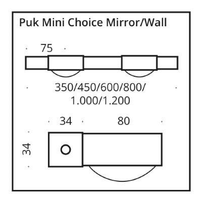 Puk Mini Choice Wall - LED / chrome / 1200 der Firma Top Light Leuchten