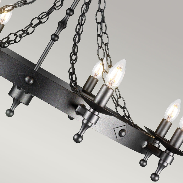 Warwick lustre à 8 lumières - noir graphite der Firma Elstead