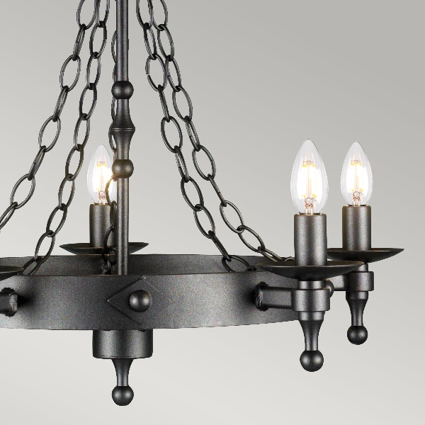 Warwick lustre 5 lumières - noir graphite der Firma Elstead