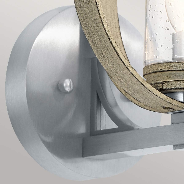 Grand Bank 1 leichte Wandleuchte für den Außenbereich - Distressed Antique Grey & Gebürstetes Aluminium der Firma Elstead