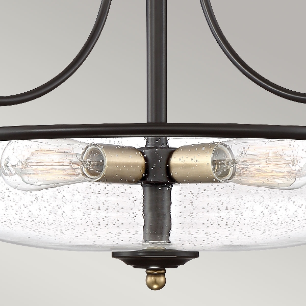 Griffin 4 Light Semi-Flush - Palladian Bronze mit Weathered Brass Akzenten der Firma Elstead