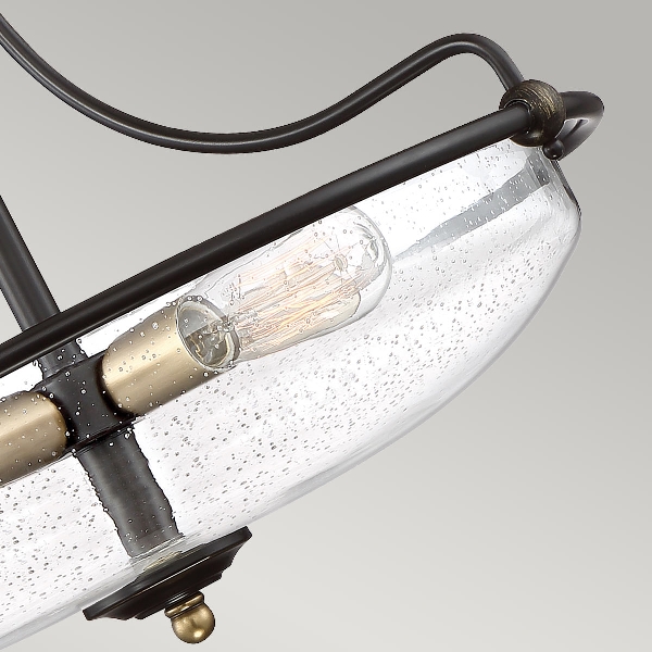 Griffin 4 Light Semi-Flush - Palladian Bronze mit Weathered Brass Akzenten der Firma Elstead