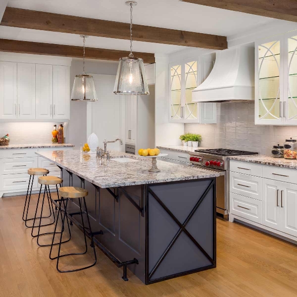 Harrow 1 Leuchte Medium Pendelleuchte - Nickel poliert der Firma Elstead