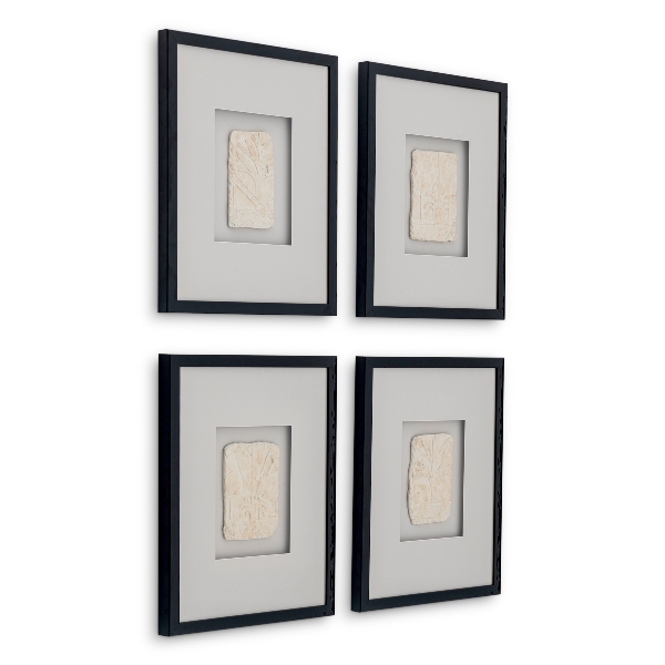 Wandkunst Intarsien Hatschepsut 4er-Set der Firma Eichholtz