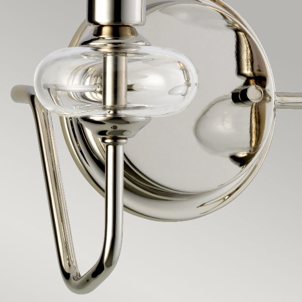 Armand 2 Wandleuchte - Poliertes Nickel mit klaren Glasschirmen der Firma Elstead