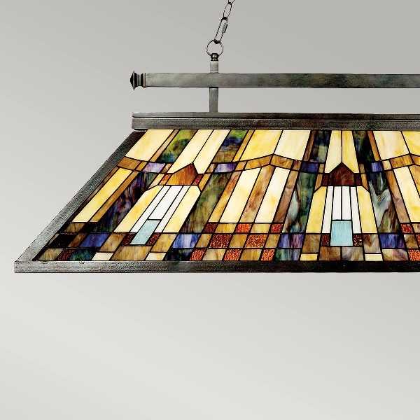 Inglenook 3 Licht Insel Kronleuchter - Valiant Bronze der Firma Elstead