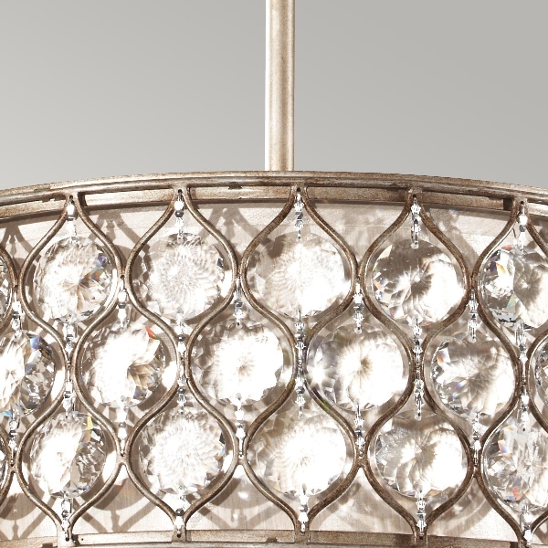 Lucia 3 Pendelleuchte - Brüniertes Silber der Firma Elstead