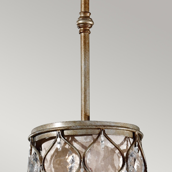 Lucia 1 Mini Pendelleuchte - Brüniertes Silber der Firma Elstead