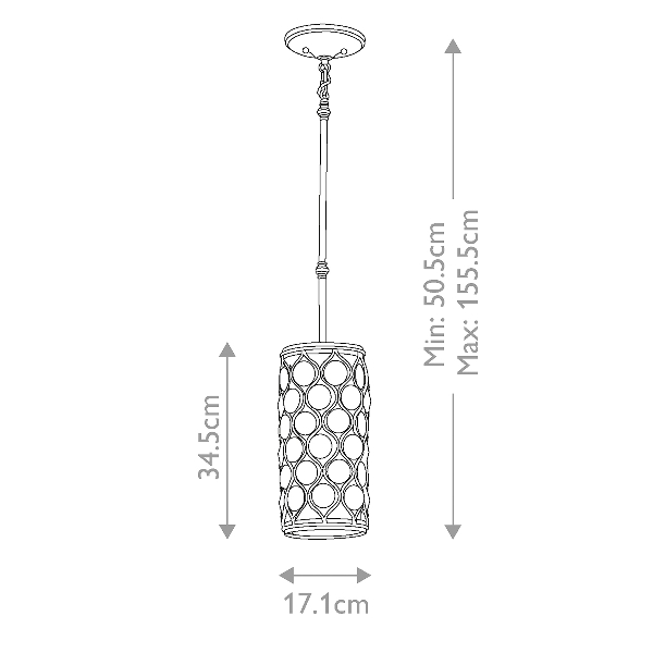 Lucia 1 Mini Pendelleuchte - Brüniertes Silber der Firma Elstead