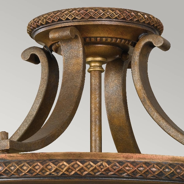 Kelham Hall 2 Light Semi-Flush Light - Firenze Gold/British Bronze der Firma Elstead