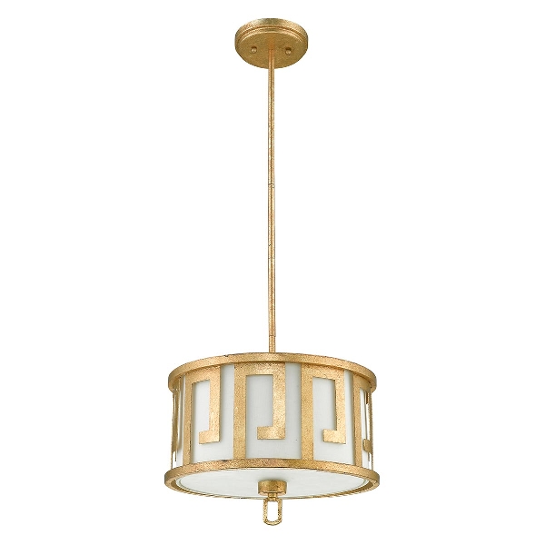 Lemuria 2 Light Medium suspension - Or vieilli, abat-jour ivoire der Firma Elstead