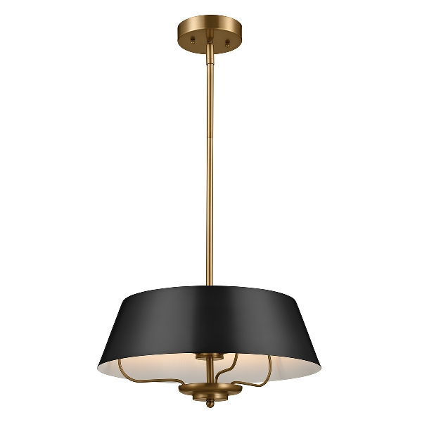 Luella 3lt Duo-Mount Pendant - Black & Brass der Firma Elstead