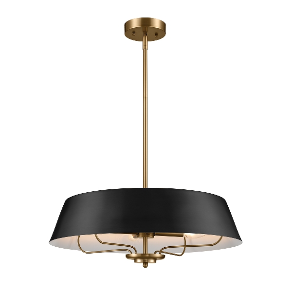 Luella 4lt Duo-Mount Pendant - Black & Brass der Firma Elstead