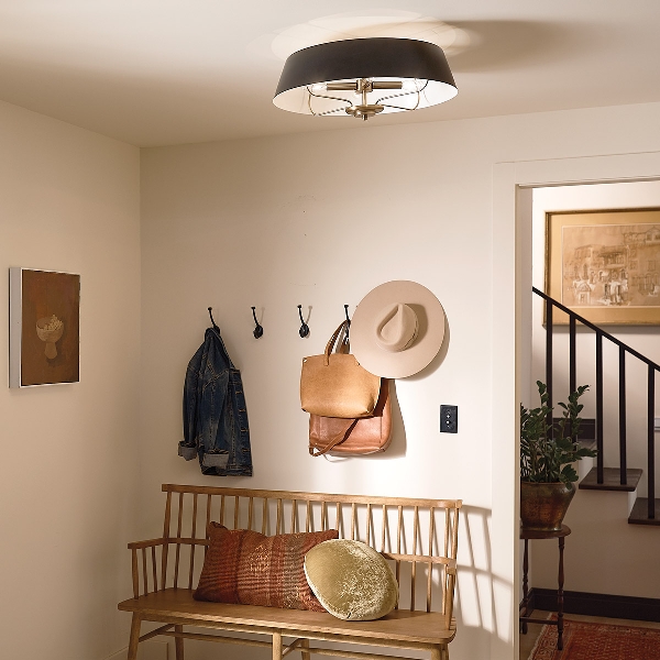 Luella 4lt Duo-Mount Pendant - Black & Brass der Firma Elstead