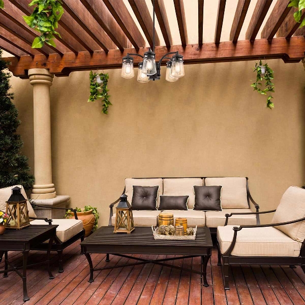 Lyndon 5 Light Outdoor Chandelier - Architectural Bronze der Firma Elstead