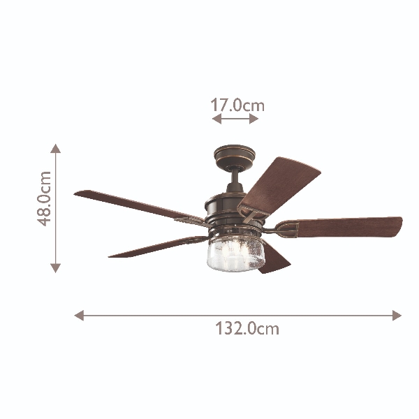 Lyndon Patio - 52in / 132cm Fan - Olde Bronze der Firma Elstead
