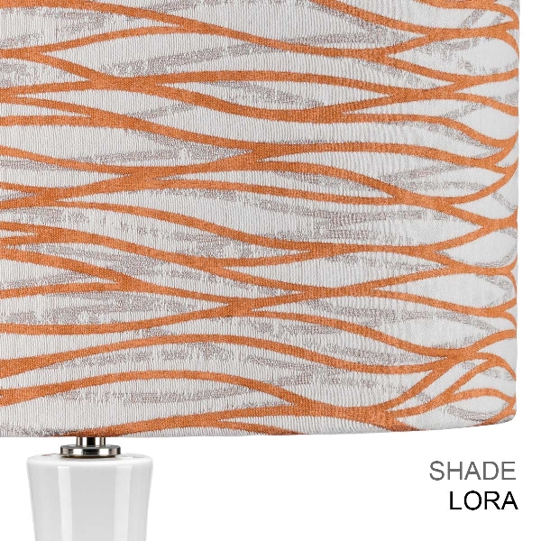 Milo lampe de table à 1 lumière - nickel poli, blanc, orange der Firma Elstead