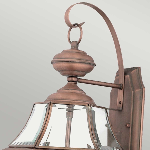 Newbury 2 Light Large Wall Lantern - Lacquered Aged Copper der Firma Elstead