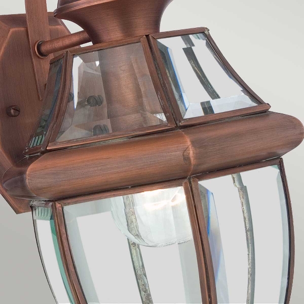 Newbury 1 Light Medium Wall Lantern - Lacquered Aged Copper der Firma Elstead