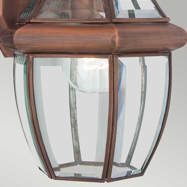 Newbury 1 Light Medium Wall Lantern - Lacquered Aged Copper der Firma Elstead