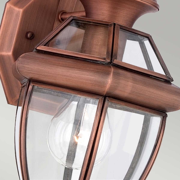 Newbury 1 Light Small Wall Lantern - Lacquered Aged Copper der Firma Elstead