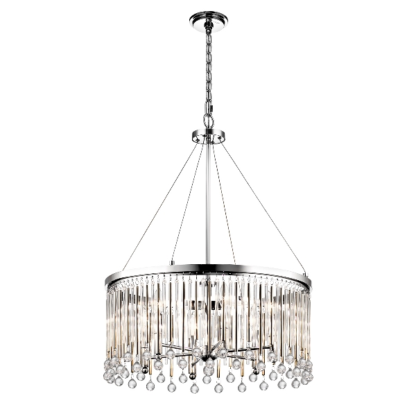 Piper 6 Licht-Kronleuchter/-Hängeleuchte - Poliertes Chrom der Firma Elstead