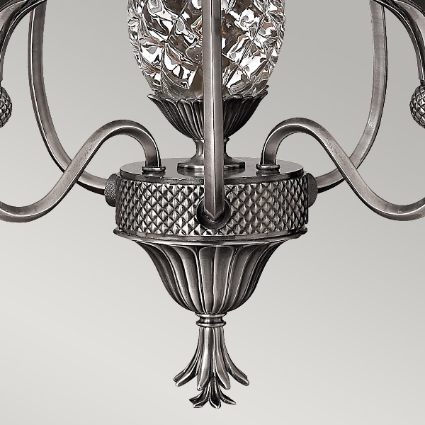 Plantation 3-Licht-Kronleuchter - poliertes antikes Nickel der Firma Elstead