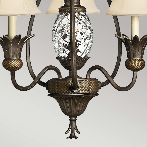 Plantation 3 Licht Kronleuchter - Perle Bronze der Firma Elstead