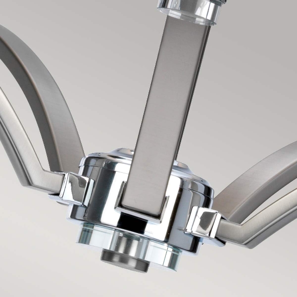 Prospect Park 5 Licht Kronleuchter - Satin Nickel mit Chrom der Firma Elstead