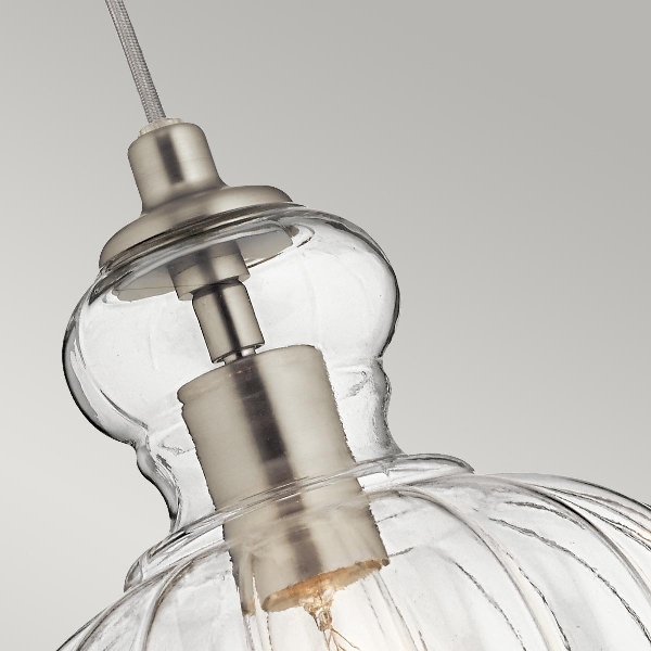 Riviera 1 Leuchtende Pendelleuchte - A - Gebürstetes Nickel der Firma Elstead