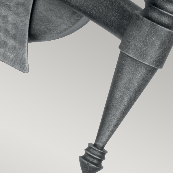 Saxon 2 Light Wandleuchte - Schwarz/Silber Patina der Firma Elstead