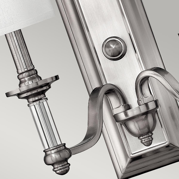 Sussex 2 Licht Wandleuchte - Gebürstetes Nickel der Firma Elstead