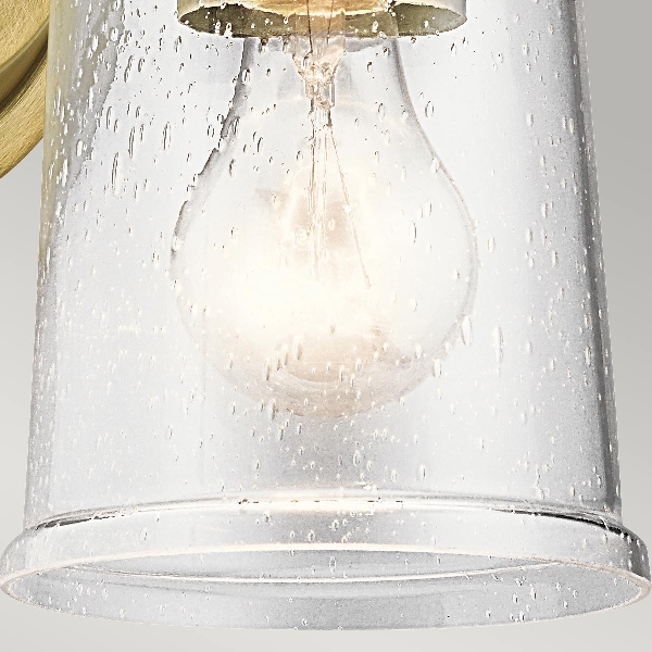 Waverly 1 leichte Wandleuchte - Naturmessing der Firma Elstead