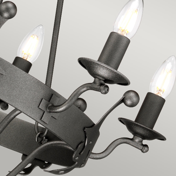 Windsor lustre à 6 lumières - Graphite der Firma Elstead