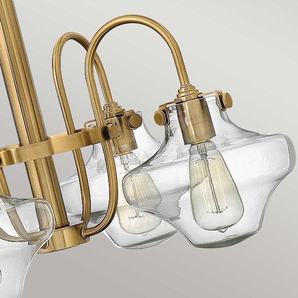 Congress 4 Light Klarglas-Kronleuchter - Gebürstetes Karamell der Firma Elstead