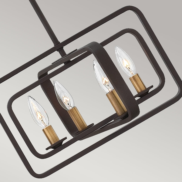 Quentin 4 Light Wide Pendant Kronleuchter - Buckeye Bronze der Firma Elstead