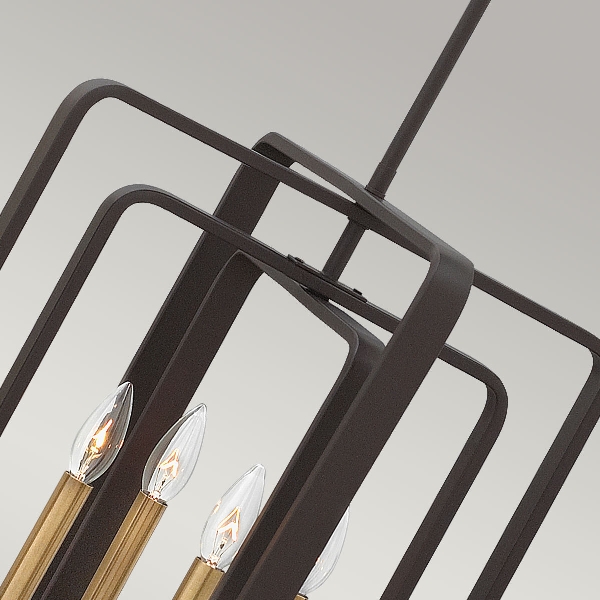 Quentin 4 Light Tall Pendant Kronleuchter - Buckeye Bronze der Firma Elstead