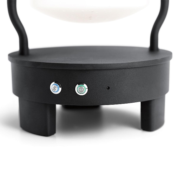 Lyndon Tragbare Bluetooth-Lautsprecher-Laterne - UK-Stecker - Schwarz strukturiert der Firma Elstead