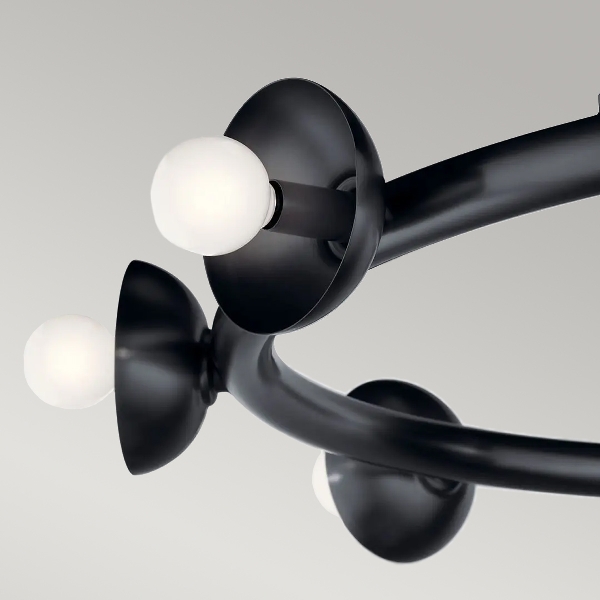 Palta 9 Licht Kronleuchter - Satin Schwarz der Firma Elstead