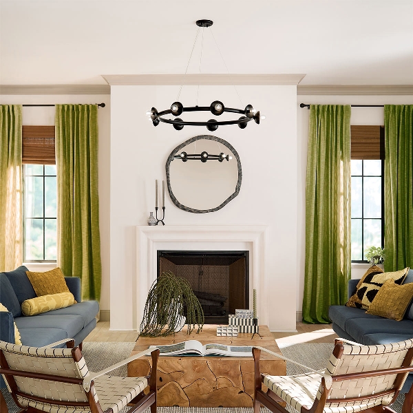 Palta 9 Licht Kronleuchter - Satin Schwarz der Firma Elstead