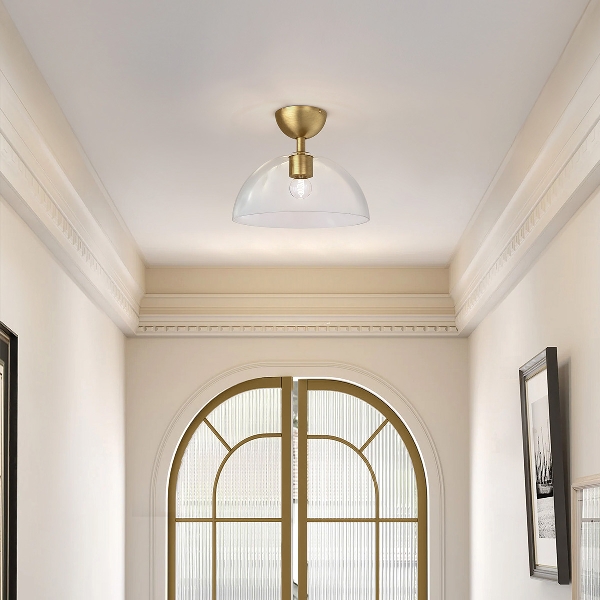 Alora Mood Jude 1 lt Halbbündige Leuchte - Gebürstetes Gold der Firma Elstead