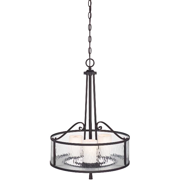 Adonis 3 Leuchtende Pendelleuchte - Kirsche dunkel der Firma Elstead