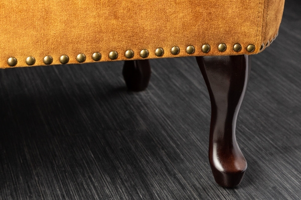 Recamiere CHESTERFIELD 170cm Samt senfgelb der Firma Casa Élite